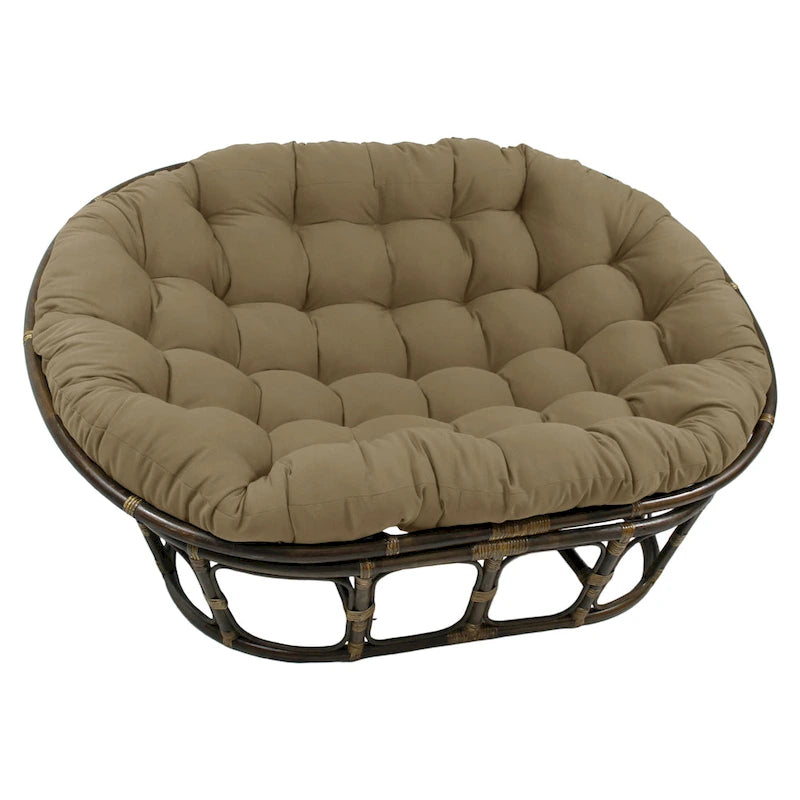 65 x 48 Zoll großes, massives Twill-Doppel-Papasan-Kissen (nur Kissen)