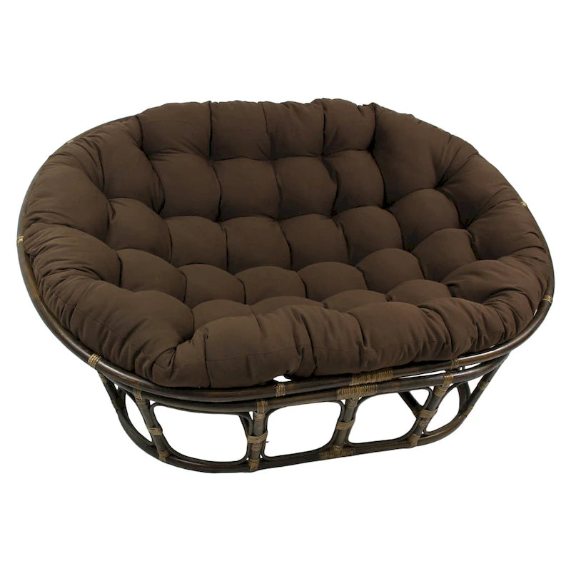 65 x 48 Zoll großes, massives Twill-Doppel-Papasan-Kissen (nur Kissen)
