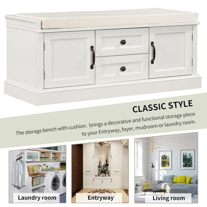 Merax Storage Bench with Removable Cushion