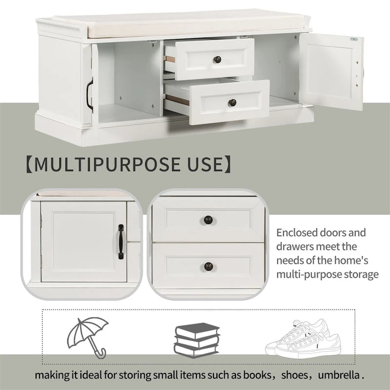 Merax Storage Bench with Removable Cushion