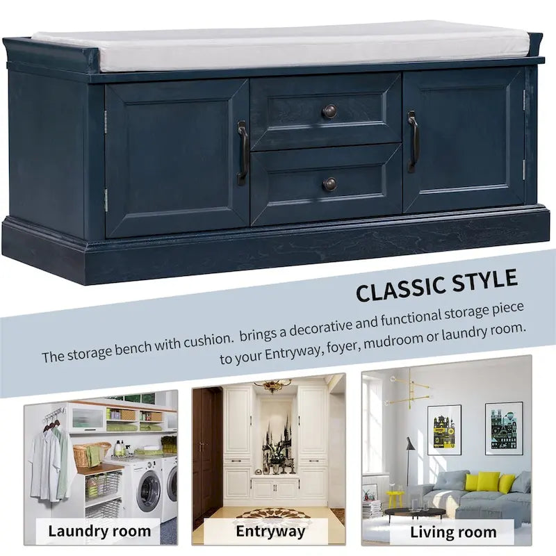 Merax Storage Bench with Removable Cushion