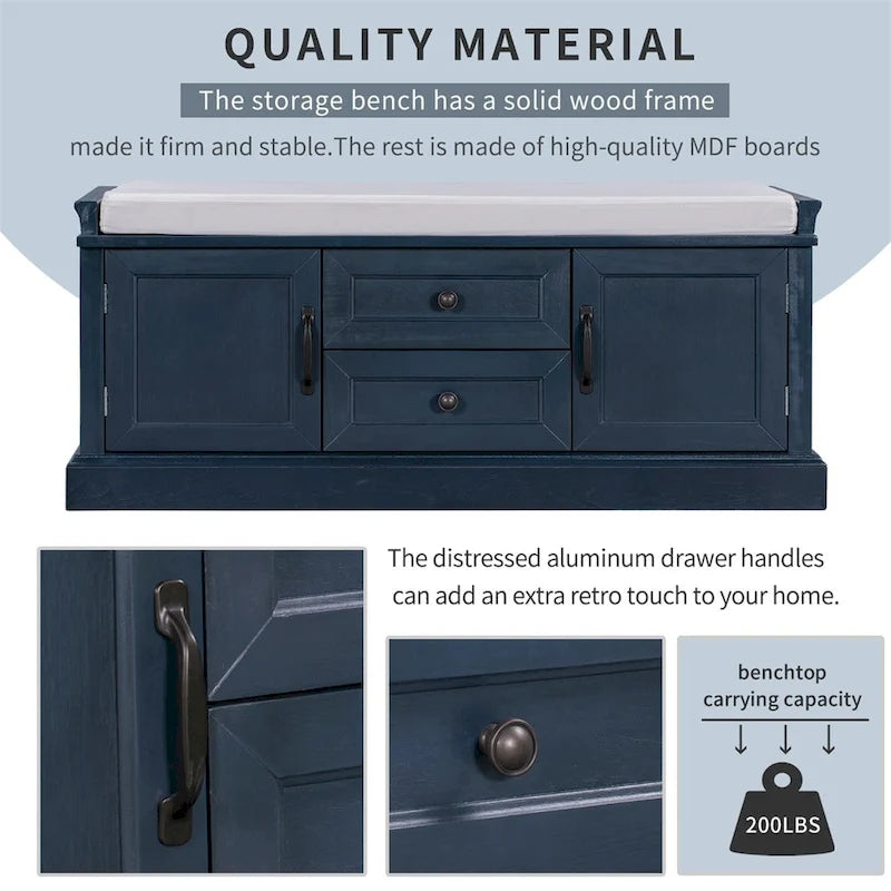 Merax Storage Bench with Removable Cushion