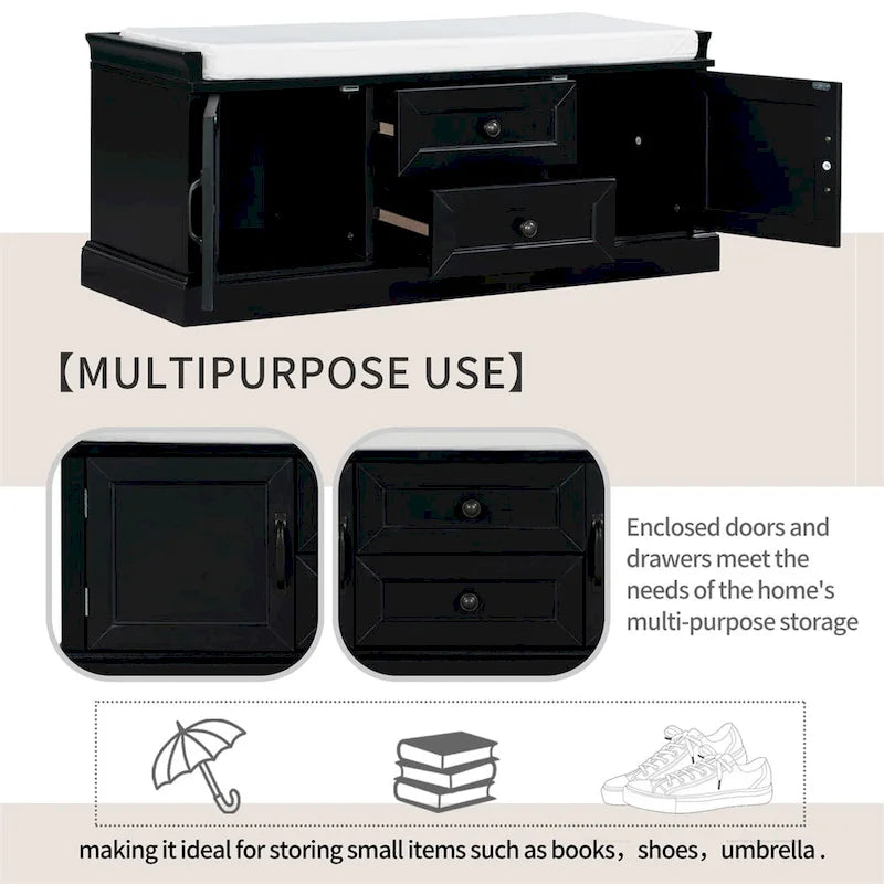 Merax Storage Bench with Removable Cushion