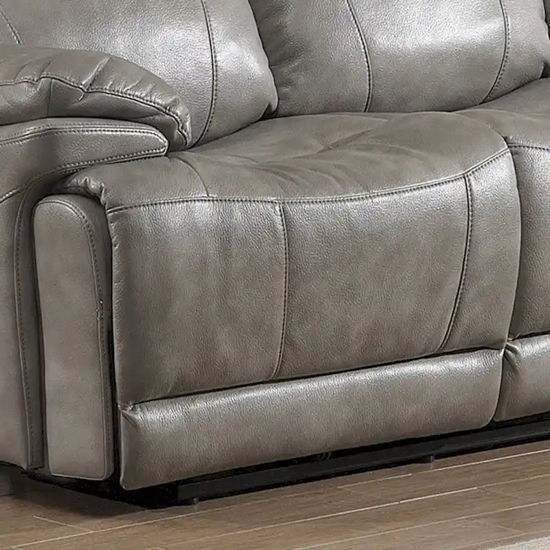 Canapé contemporain inclinable électrique Estella en cuir italien gris