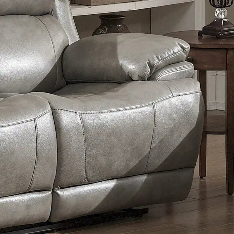 Canapé contemporain inclinable électrique Estella en cuir italien gris