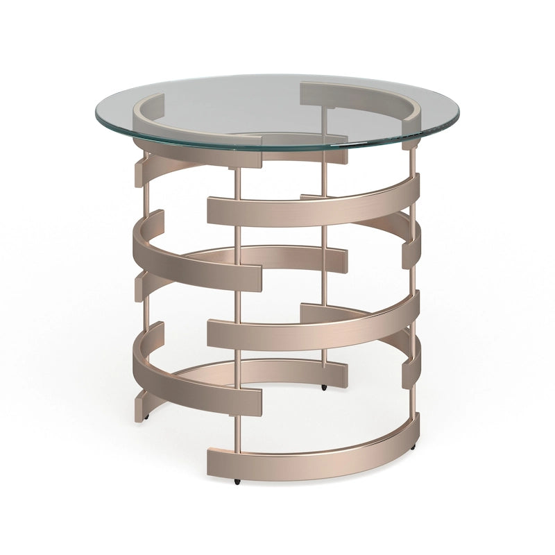 SEI Furniture Grant Beistelltisch aus champagnerfarbenem Metall