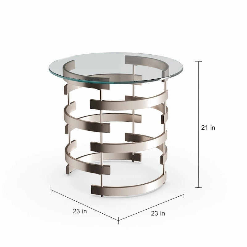 SEI Furniture Grant Beistelltisch aus champagnerfarbenem Metall