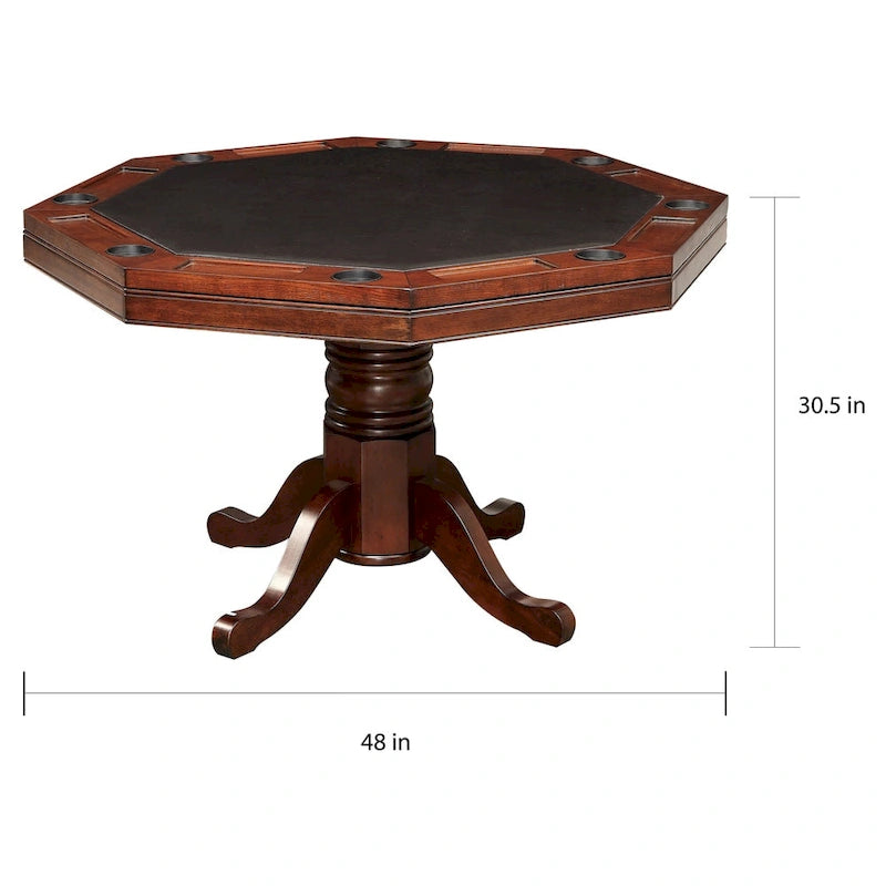 Gary traditioneller Pokertisch aus massivem Kirschholz von Furniture of America