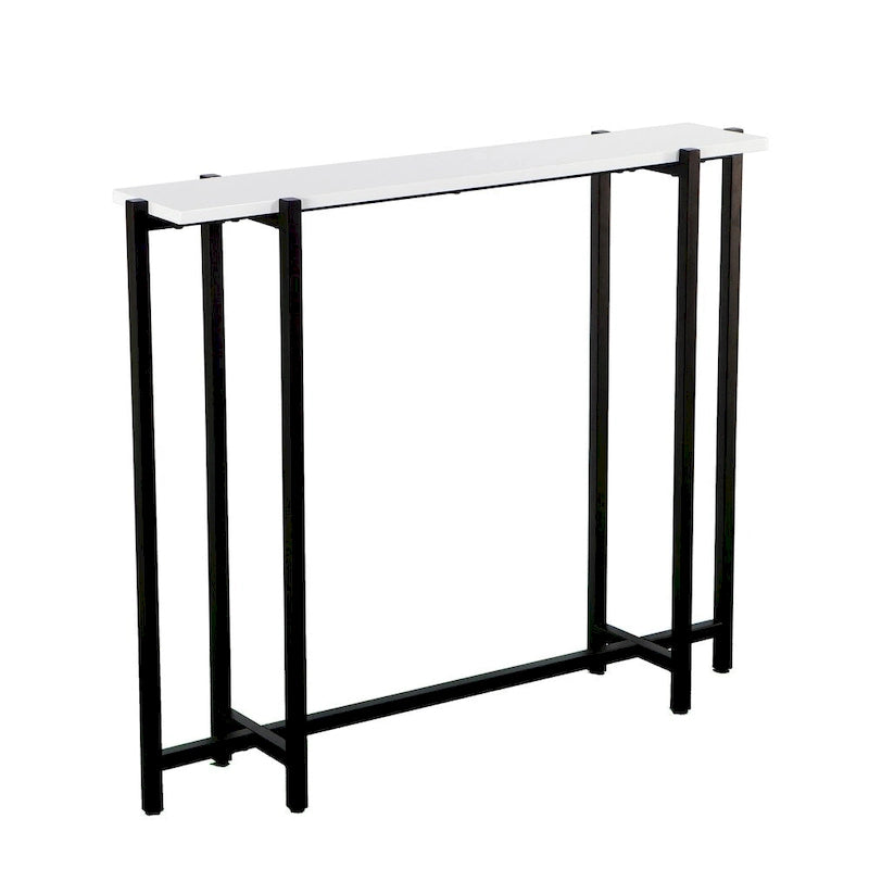 Mesa consola contemporánea estrecha Hedley negra con detalles blancos de SEI Furniture
