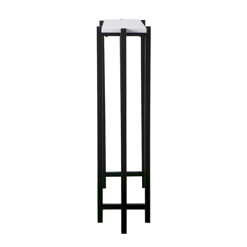 Mesa consola contemporánea estrecha Hedley negra con detalles blancos de SEI Furniture