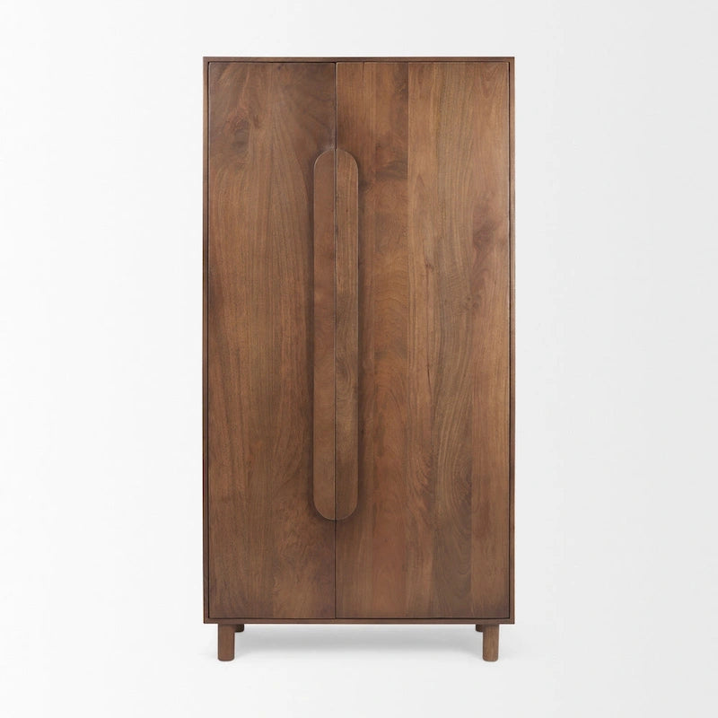Massivholz-Schrank „Astrid“ in Mittelbraun – 38,8 L × 19,8 B × 68,5 H