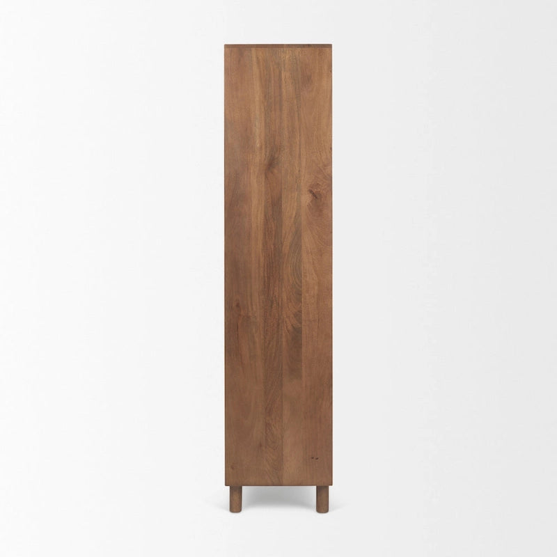 Massivholz-Schrank „Astrid“ in Mittelbraun – 38,8 L × 19,8 B × 68,5 H