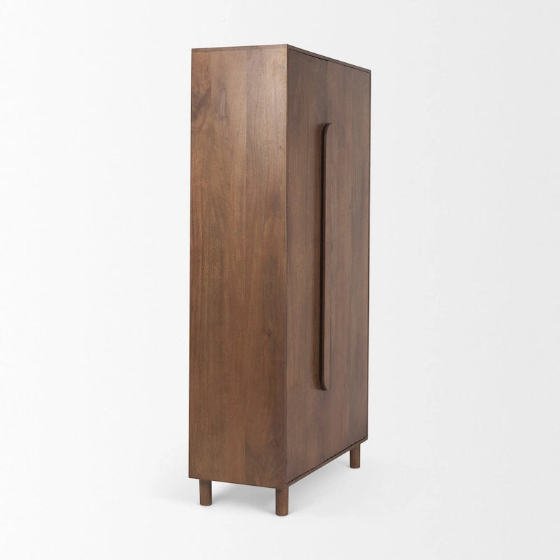 Massivholz-Schrank „Astrid“ in Mittelbraun – 38,8 L × 19,8 B × 68,5 H