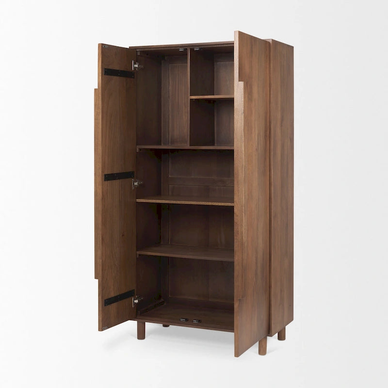 Massivholz-Schrank „Astrid“ in Mittelbraun – 38,8 L × 19,8 B × 68,5 H