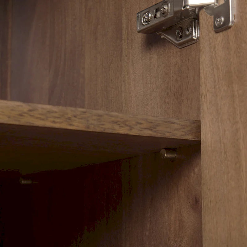 Massivholz-Schrank „Astrid“ in Mittelbraun – 38,8 L × 19,8 B × 68,5 H