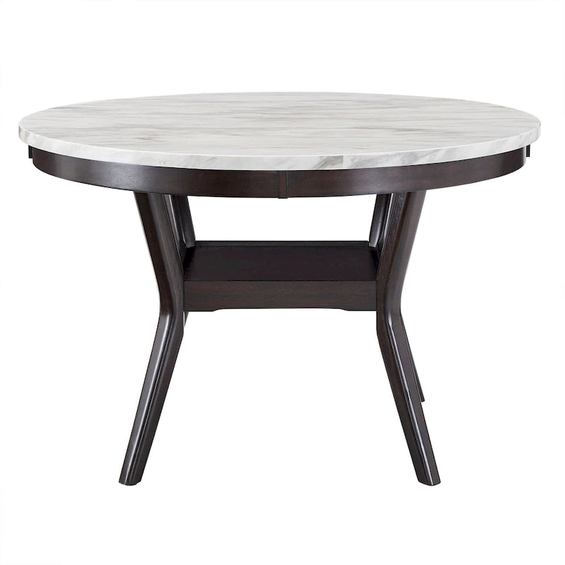 Ensemble de salle à manger rond Balmforth blanc en faux marbre, par iNSPIRE Q Classic