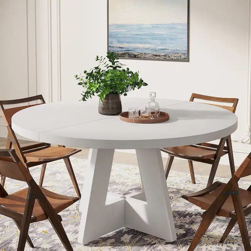 Runder Esstisch für 4 Personen, 47-Zoll-Tisch im Landhausstil, kleiner Küchentisch aus Holz für Esszimmer und Wohnzimmer
