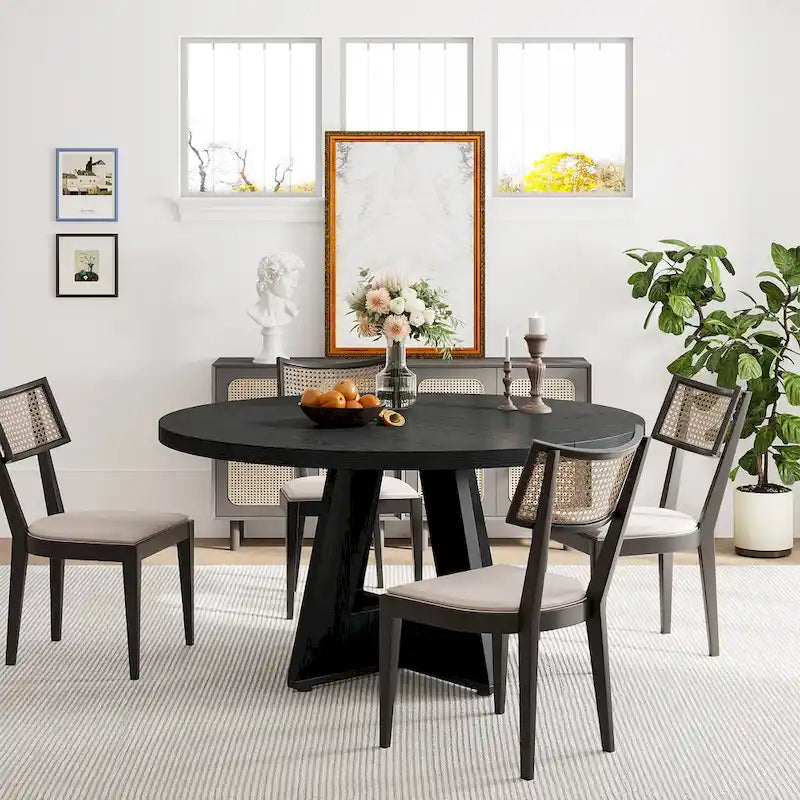 Runder Esstisch für 4 Personen, 47-Zoll-Tisch im Landhausstil, kleiner Küchentisch aus Holz für Esszimmer und Wohnzimmer