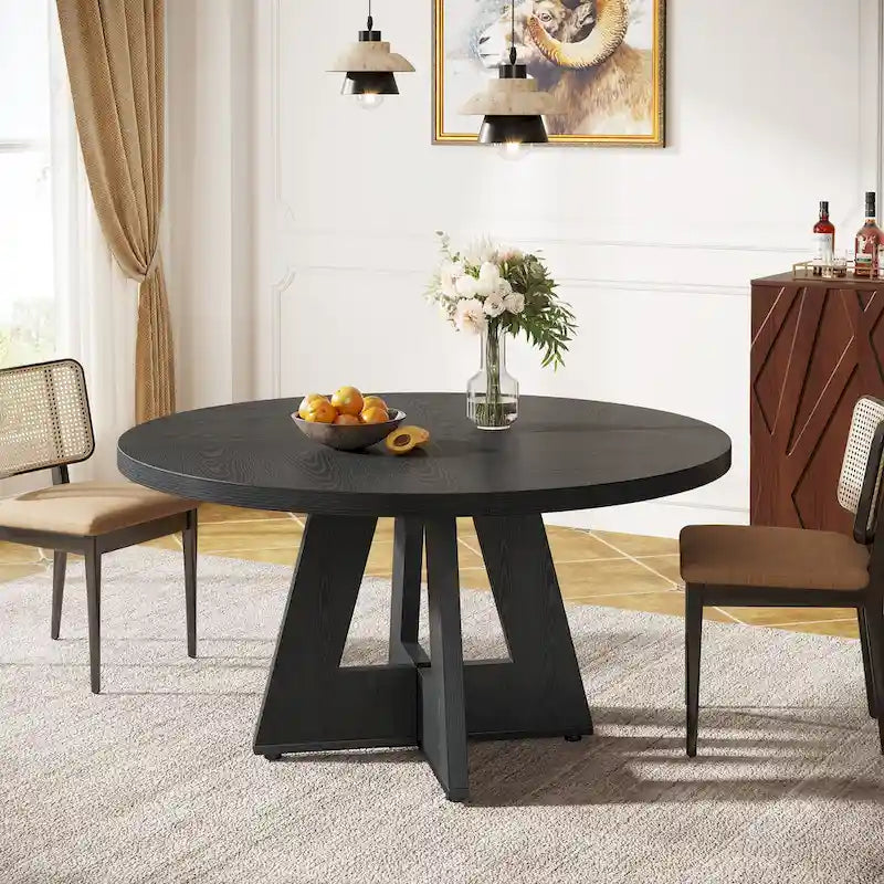 Runder Esstisch für 4 Personen, 47-Zoll-Tisch im Landhausstil, kleiner Küchentisch aus Holz für Esszimmer und Wohnzimmer