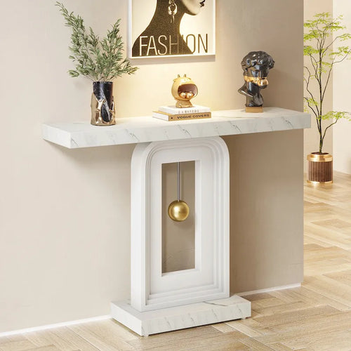 Mesa consola estrecha de 39.5 pulgadas, mesa decorativa para sofá y pasillo de entrada
