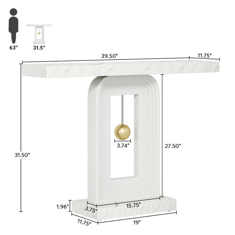39.5 Inche Narrow Console Sofa Hallway Accent Table for Entryway