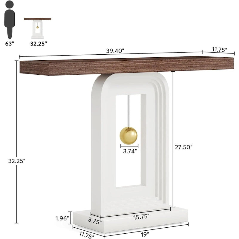 39.5 Inche Narrow Console Sofa Hallway Accent Table for Entryway