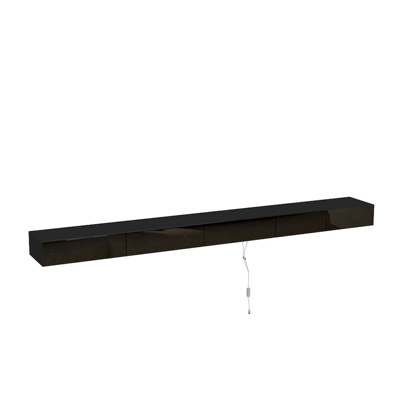 LED Floating TV Stand Entertainment Cabinet for Home and Office 2 PCS