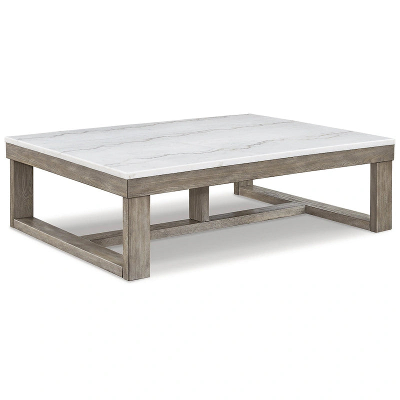 Table basse rectangulaire Signature Design by Ashley Loyaska gris brunâtre / ivoire - 56W x 42D x 17H