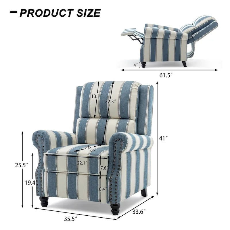Set di 2 poltrone reclinabili moderne con seduta imbottita in pelle PU/tessuto