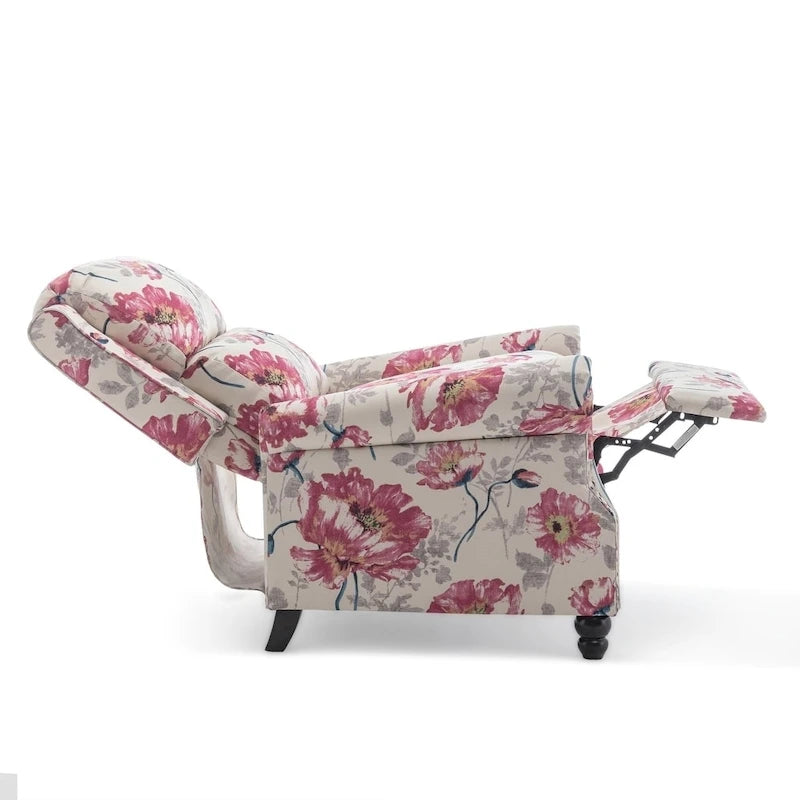 Set di 2 poltrone reclinabili moderne con seduta imbottita in pelle PU/tessuto