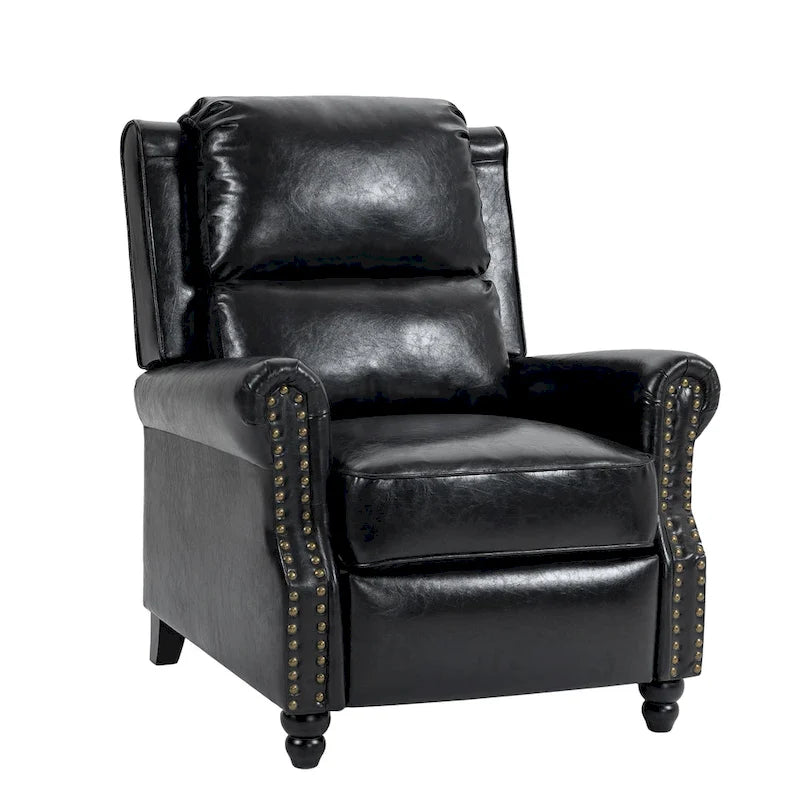 Set di 2 poltrone reclinabili moderne con seduta imbottita in pelle PU/tessuto