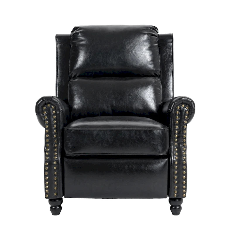 Set di 2 poltrone reclinabili moderne con seduta imbottita in pelle PU/tessuto