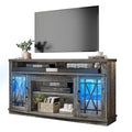 Moasis 59 Zoll hoher TV-Ständer mit 2 Türen und LED-Beleuchtung für Fernseher bis zu 70 Zoll