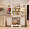 71 Freestanding Modern 4 Doors Kitchen Storage Pantry Cabinet with Shelves and Drawers Tall Kitchen Storage Cabinet Organizer