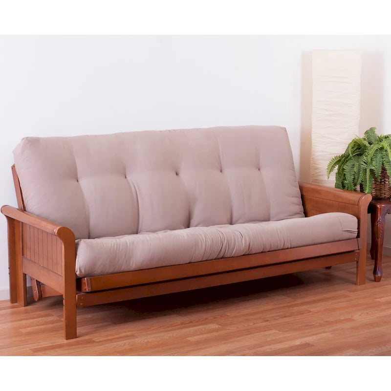 Materasso futon in twill spesso 7 pollici, matrimoniale singolo, matrimoniale o queen