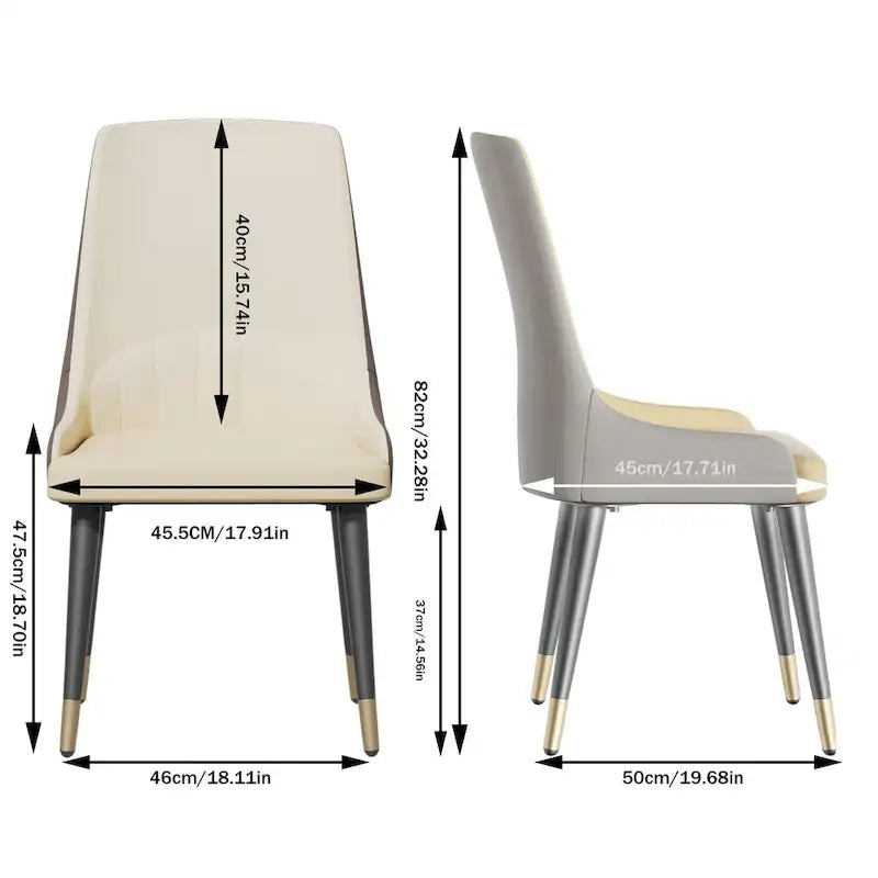 2 darabos modern bőr étkezőszék – 18x19.7x32.3 hüvelyk