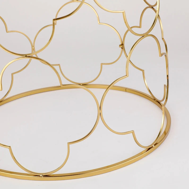 Set di 2 tavolini da salotto con piano in vetro e struttura in filo metallico, tavolini laterali rotondi