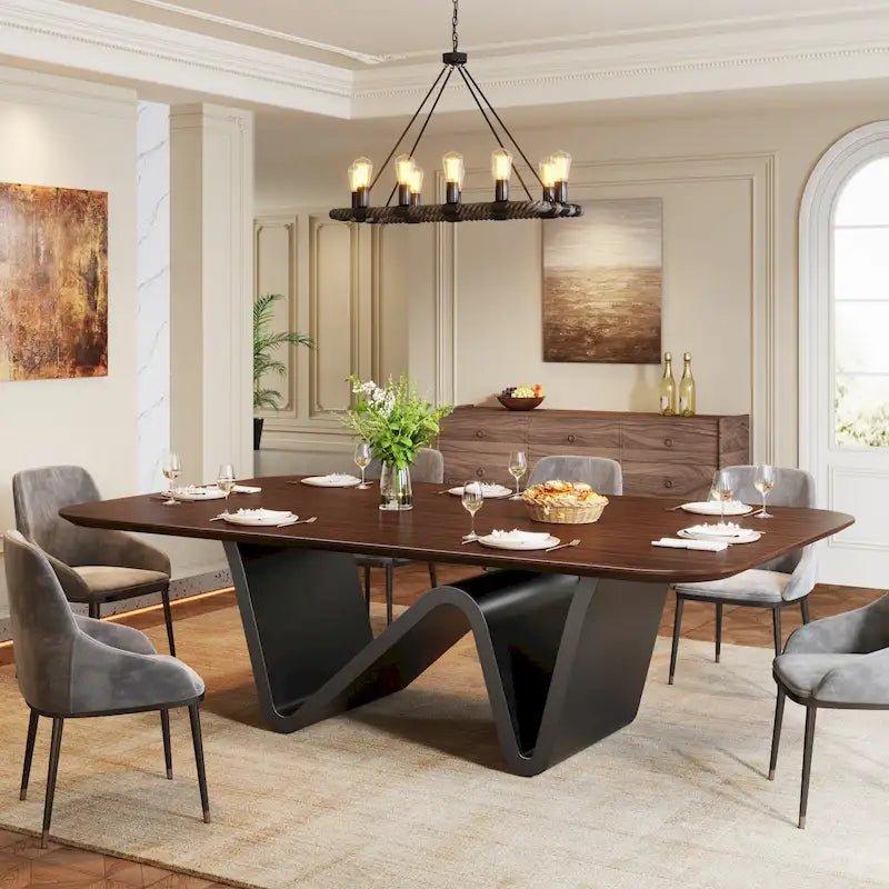 79 moderne rechthoekige eettafel voor 8 personen, luxe wit-gouden keukentafel met gesinterd stenen tafelblad