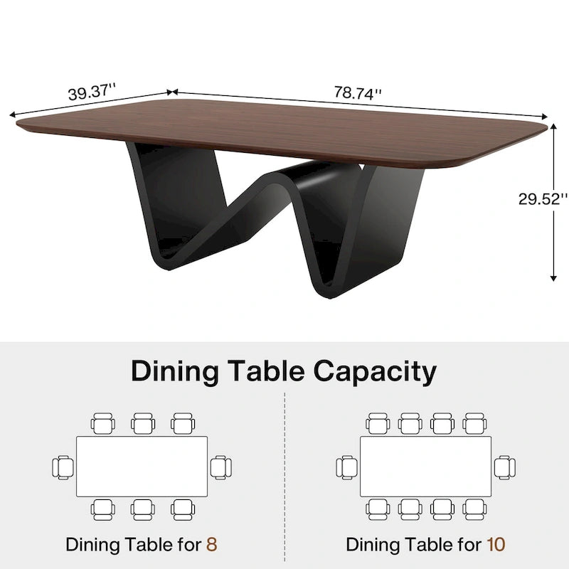 79 Modern Dining Table for 8 Rectangle Dining Table, Luxury White & Gold Kitchen Table with Sintered Stone