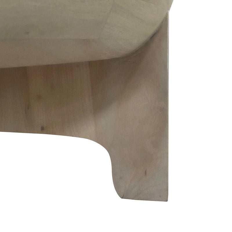 Tomas Couchtisch, 32 Inch, Trommelplatte aus Mangoholz, klassisches Waschweiß
