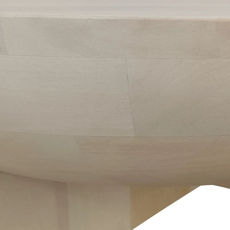 Tomas Couchtisch, 32 Inch, Trommelplatte aus Mangoholz, klassisches Waschweiß