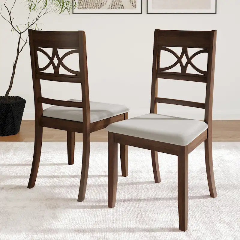 CraftPorch 7-teiliges Holz-Esszimmerset im Mid-Century-Modern-Stil