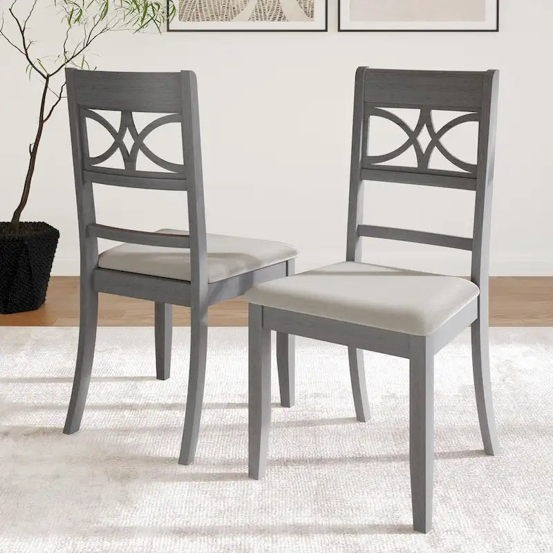 CraftPorch 7-teiliges Holz-Esszimmerset im Mid-Century-Modern-Stil