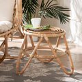 bali & pari Jacinda Modern Bohemian Natural Brown Rattan End Table