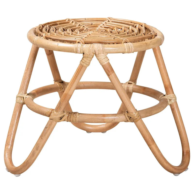 Moderner Boho-Beistelltisch Jacinda von bali & pari aus naturbraunem Rattan