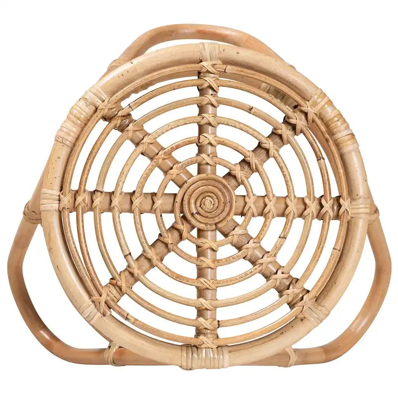 Moderner Boho-Beistelltisch Jacinda von bali & pari aus naturbraunem Rattan