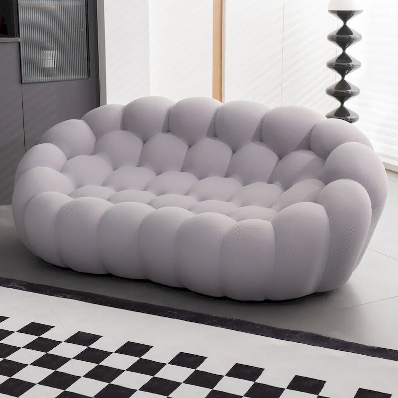 Divano relax curvo a bolle per 2 persone, a forma di nido d'ape, con tessuto 3D, per soggiorno, salotto o appartamento