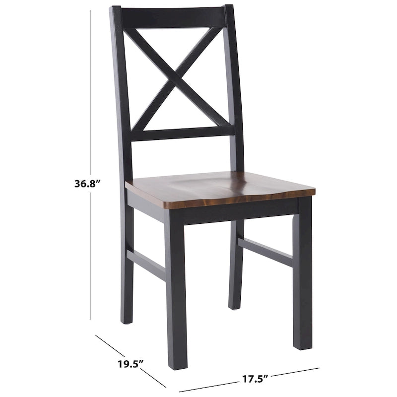 SAFAVIEH Concetta Esszimmerstuhl in Weiß/Natur – 17.5 W x 19.5 L x 37 H – 18W x 20D x 37H