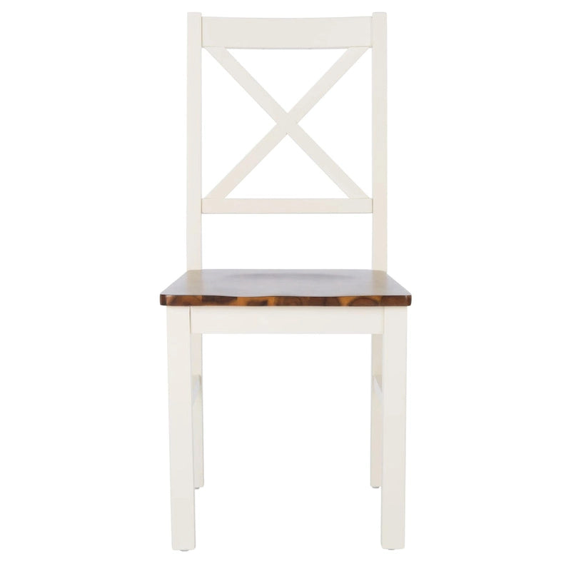 SAFAVIEH Concetta Esszimmerstuhl in Weiß/Natur – 17.5 W x 19.5 L x 37 H – 18W x 20D x 37H