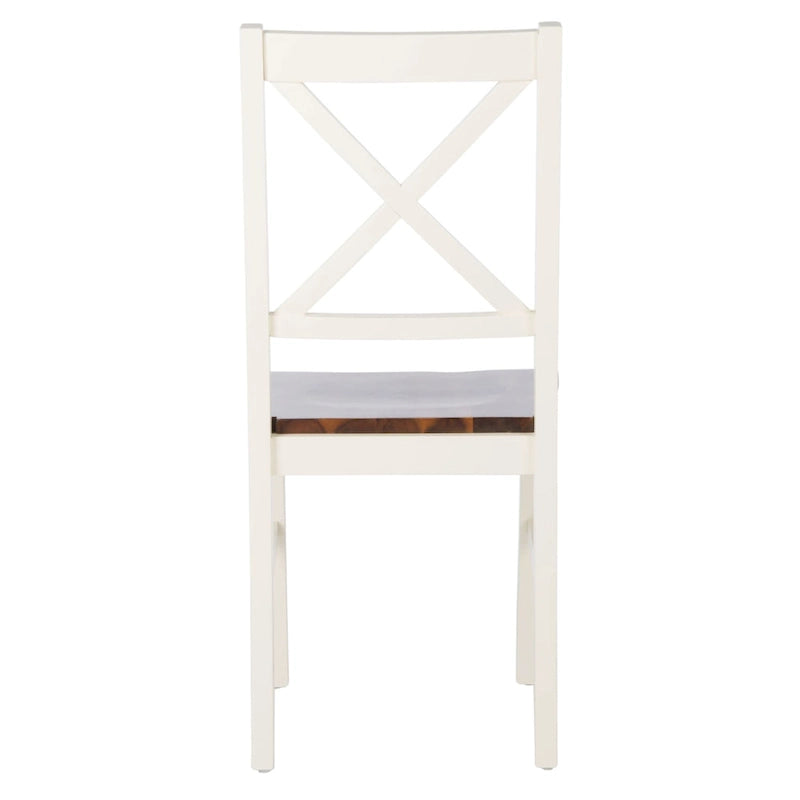 SAFAVIEH Concetta Esszimmerstuhl in Weiß/Natur – 17.5 W x 19.5 L x 37 H – 18W x 20D x 37H